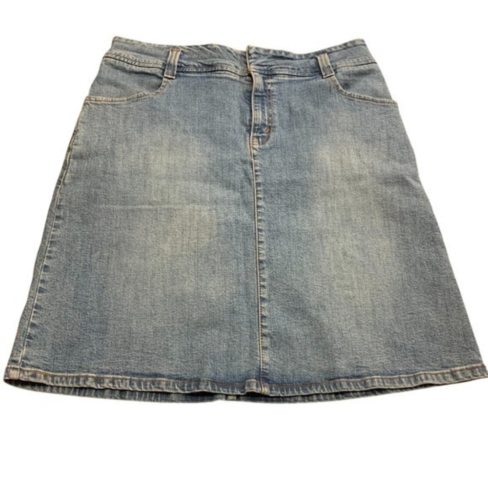Vintage Levis's Denim Jean Knee Length Skirt Western Modest 90s Y2K Country 16